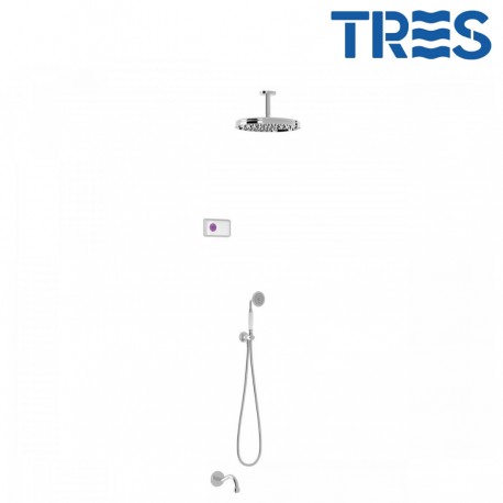 Kit de douche thermostatique électronique et encastré SHOWER TECHNOLOGY Chrome - TRES 09226302