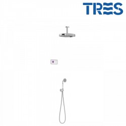 Kit de douche thermostatique électronique et encastré SHOWER TECHNOLOGY Chrome - TRES 09226202