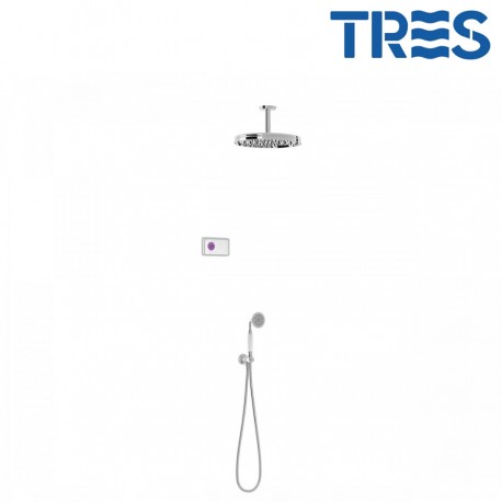 Kit de douche thermostatique électronique et encastré SHOWER TECHNOLOGY Chrome - TRES 09226202