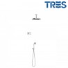 Kit de douche thermostatique électronique et encastré SHOWER TECHNOLOGY Chrome - TRES 09226202