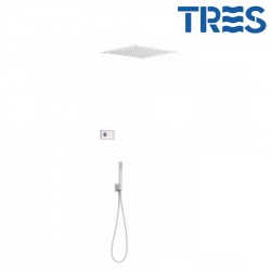 Kit de douche thermostatique électronique et encastré SHOWER TECHNOLOGY Blanc Mat  - TRES 09286561BM