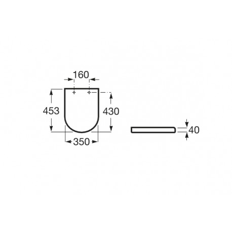 Abattant double laqué en SUPRALIT THE GAP Round avec frein de chute Blanc - ROCA The GAP A801D12001