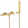 Mitigeur douche Douchette à main anticalcaire avec support orientable et flexibl - TRES 21116701OR