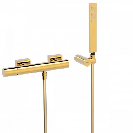 Mitigeur douche
Douchette à main anticalcaire avec support orientable et flexibl  - TRES 21116701OR Mitigeur douche
Douchette à 