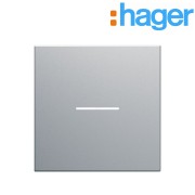 Enjoliveur interrupteur a voyant  2 modules titane GALLERY -  HAGER WXD001T