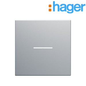 Enjoliveur interrupteur a voyant  2 modules titane GALLERY -  HAGER WXD001T