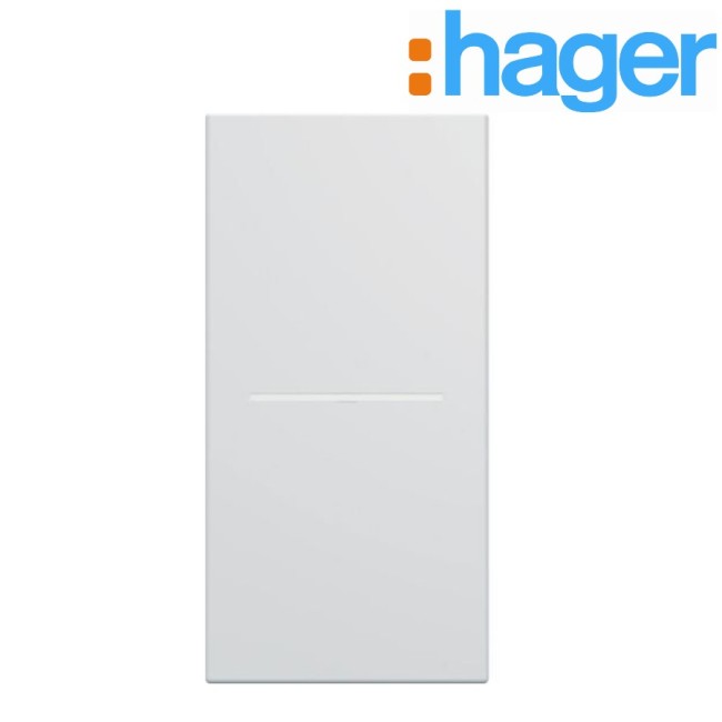 Enjoliveur interrupteur à voyant 1 module pure GALLERY HAGER WXD011B