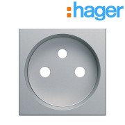 Enjoliveur prise de courant 2 pôles titane GALLERY HAGER WXD100T