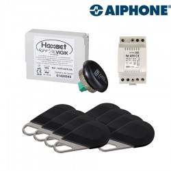 Pack avec 1 centrale et 8 badges programmés avec alimentation HEPACK8 - AIPHONE 150041