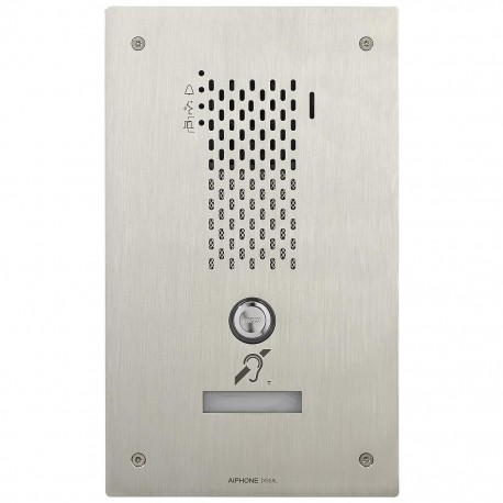 Platine audio encastrée inox 1 BP IP/SIP avec synthèse vocale pictos et boucle magnétique IXSSAL - AIPHONE 200946