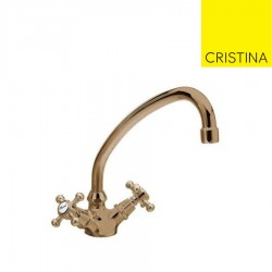 Mélangeur évier retro bec col de cygne en vieux bronze BALILLA - CRISTINA ONDYNA BL13092