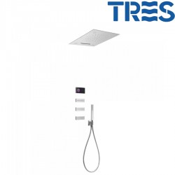 Kit de douche thermostatique électronique et encastré SHOWER TECHNOLOGY Chromé - TRES 09288402
