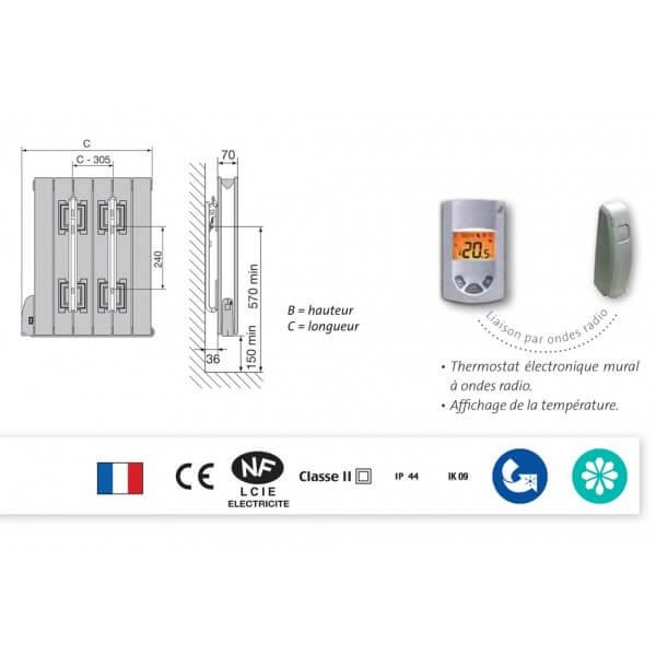 Radiateur électrique TAMARI V de la marque LVI - Vita Habitat