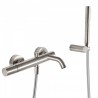 Mitigeur bain avec douchette et flexible Acier STUDY COLORS - TRES 26117001AC