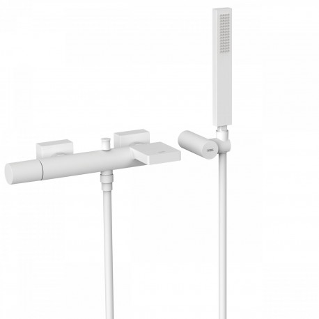 Mitigeur mural bain et douche avec cascade Project Colors Blanc Mat - TRES 21117001BM