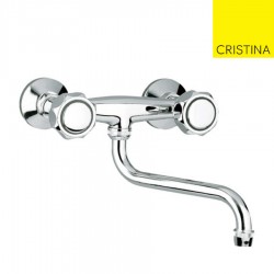 Mitigeur pour évier de cuisine INOX avec douchette bi-jets ALTO PREMIUMS -  CRISTINA ONDYNA KX53028 - Vita Habitat