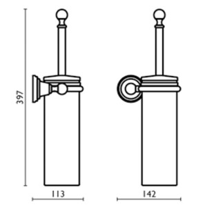 Porte balai suspendu Chromé MUSEO - CRISTINA ONDYNA CA22151