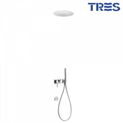 Kit de bain/douche à encastrer 3 voies Chrome - TRES 21027310