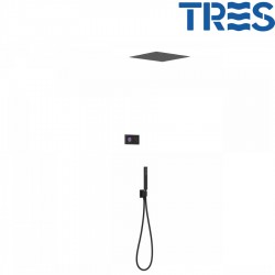 Kit de douche thermostatique électronique et encastré SHOWER TECHNOLOGY Noir Mat  - TRES 09288552NM