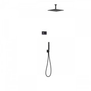 Kit de douche thermostatique électronique et encastré SHOWER TECHNOLOGY Noir Mat - TRES 09288564NM