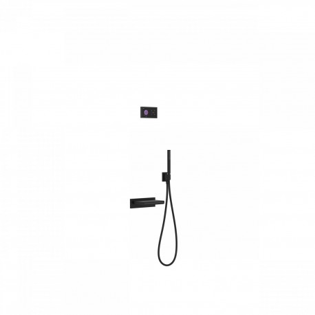 Kit de baignoire thermostatique électronique et encastré SHOWER TECHNOLOGY Noir Mat - TRES 09288556NM