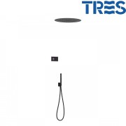 Kit de douche thermostatique électronique et encastré SHOWER TECHNOLOGY Noir Mat  - TRES 09288557NM