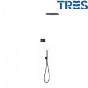 Kit de douche thermostatique électronique et encastré SHOWER TECHNOLOGY Noir Mat  - TRES 09288555NM