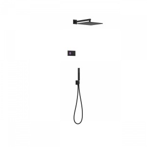 Kit de douche thermostatique électronique et encastré SHOWER TECHNOLOGY Noir Mat  - TRES 09288563NM
