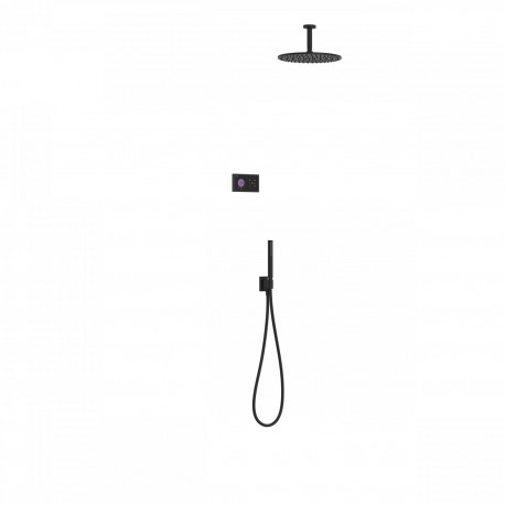 Kit de douche thermostatique électronique et encastré SHOWER TECHNOLOGY Noir Mat  - TRES 09288567NM