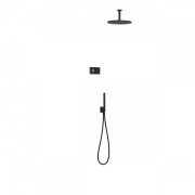 Kit de douche thermostatique électronique et encastré SHOWER TECHNOLOGY Noir Mat  - TRES 09288567NM