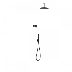 Kit de douche thermostatique électronique et encastré SHOWER TECHNOLOGY Noir Mat  - TRES 09288567NM
