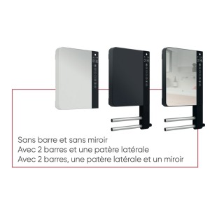 Sèche-serviettes soufflant blanc sans barre 1800W (800W+1000W) TELIA - ATLANTIC 720109