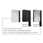 Sèche-serviettes soufflant gris avec barres 1800W (800W+1000W) TELIA - ATLANTIC 720110