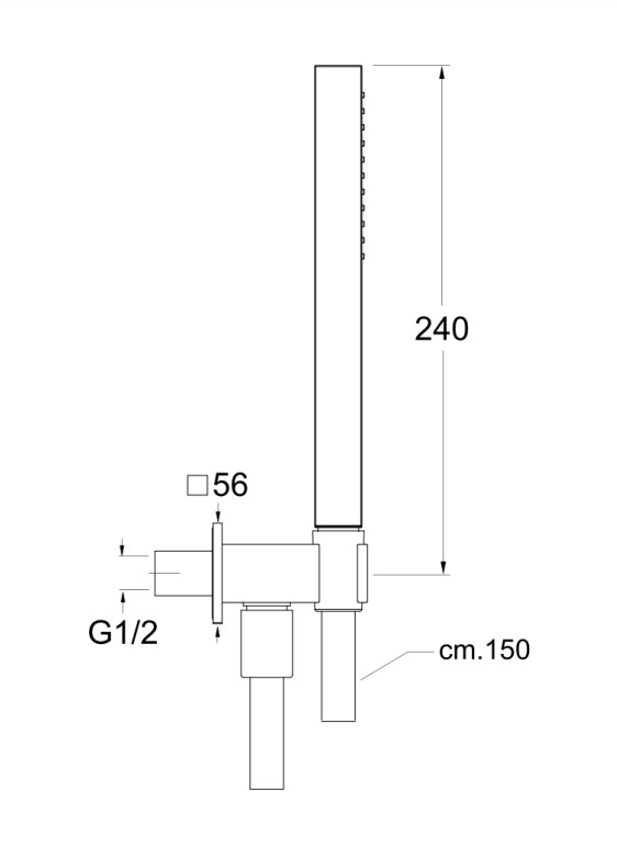 Support orientable fixation murale pour douchette BLACKMAT TRIVERDE -  CRISTINA ONDYNA PD45613 - Vita Habitat