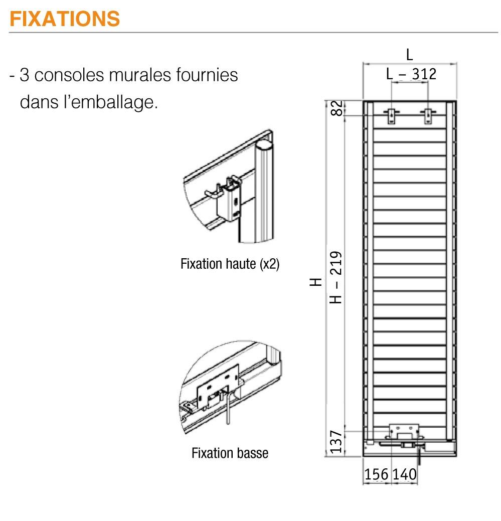 fixation radiateur acova