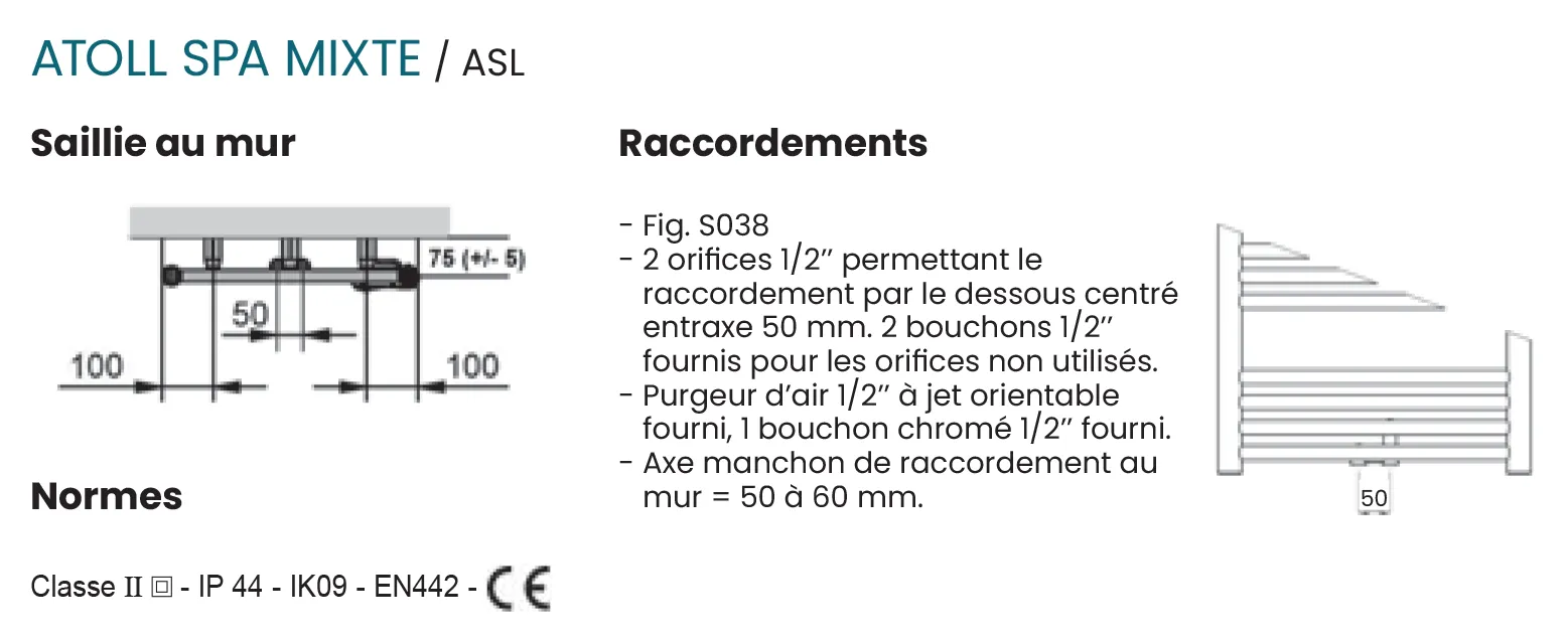 Atoll spa mixte raccordements