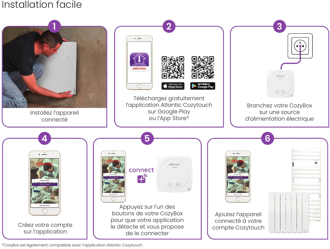 Installation CozyBox Atlantic 500285 application Cozytouch