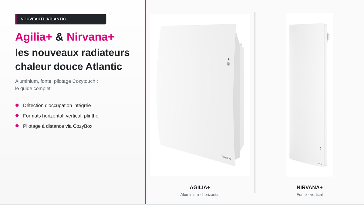 Atlantic Agilia+ et Nirvana+ : les nouvelles gammes de radiateurs chaleur douce