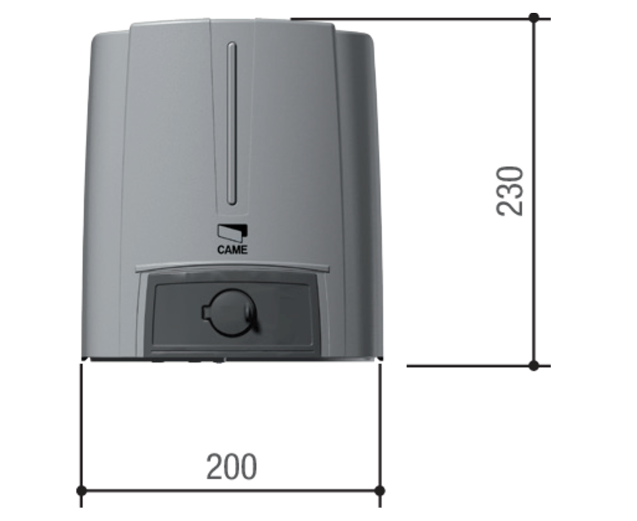 Dimensions frontal du système FAST - CAME