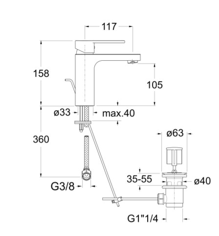 Mitigeur thermostatique de baignoire chromé chromé, SENSEA Loa