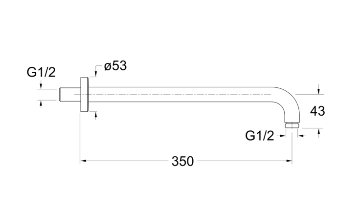 Fiche technique bras de douche or brossé