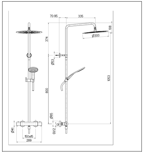 Colonne de douche thermostatique theta black mat ronde THETA - TE49413 Noir  mat - Achat/Vente ONDYNA TE49413