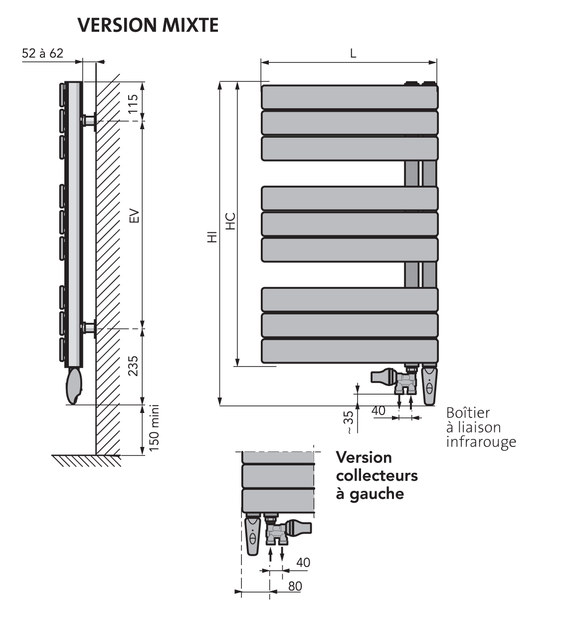 Sèche-serviettes mixte ARBORESCENCE SMART 1000W