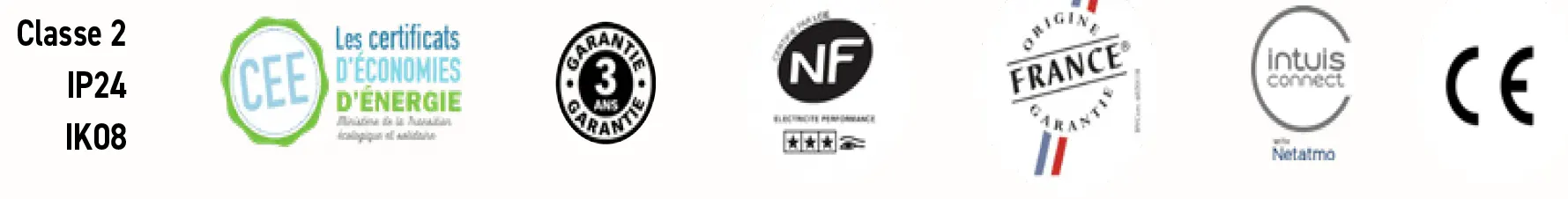 Intuis Corelia Nativ Certifications