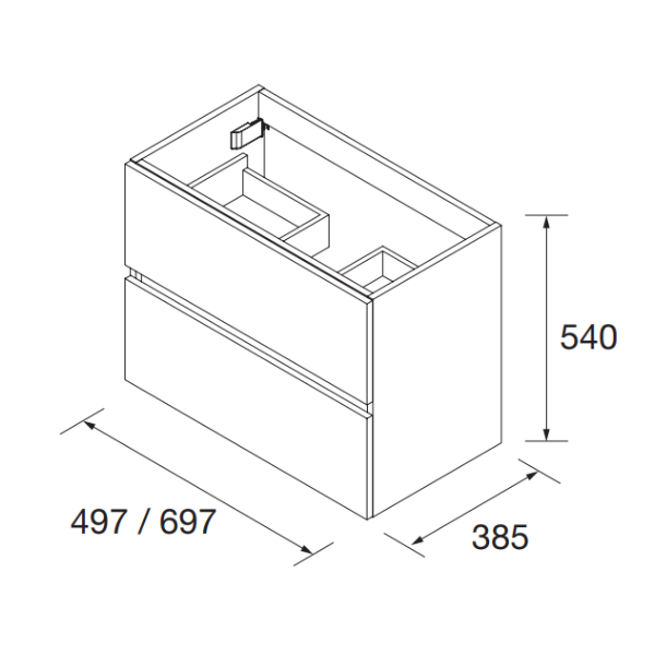 Schema du meuble fussion line 500