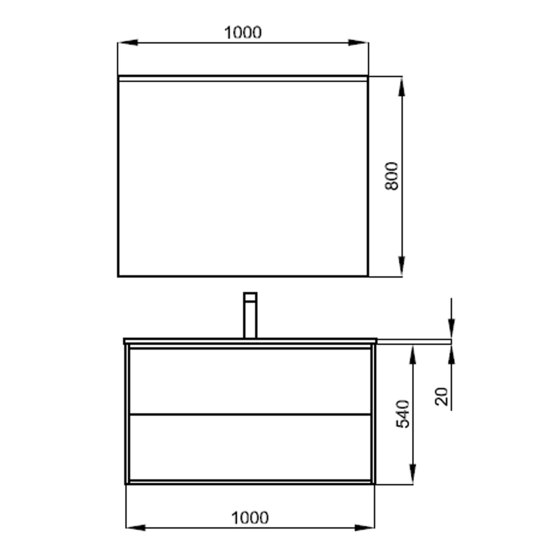 Ensemble meuble salle de bain Noir mat vasque, miroir et applique 800  OPTIMUS - 87823 SALGAR - Vita Habitat