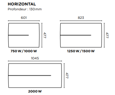 Ténérife horizontal dimensions