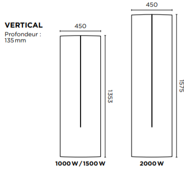 Ténérife vertical dimensions