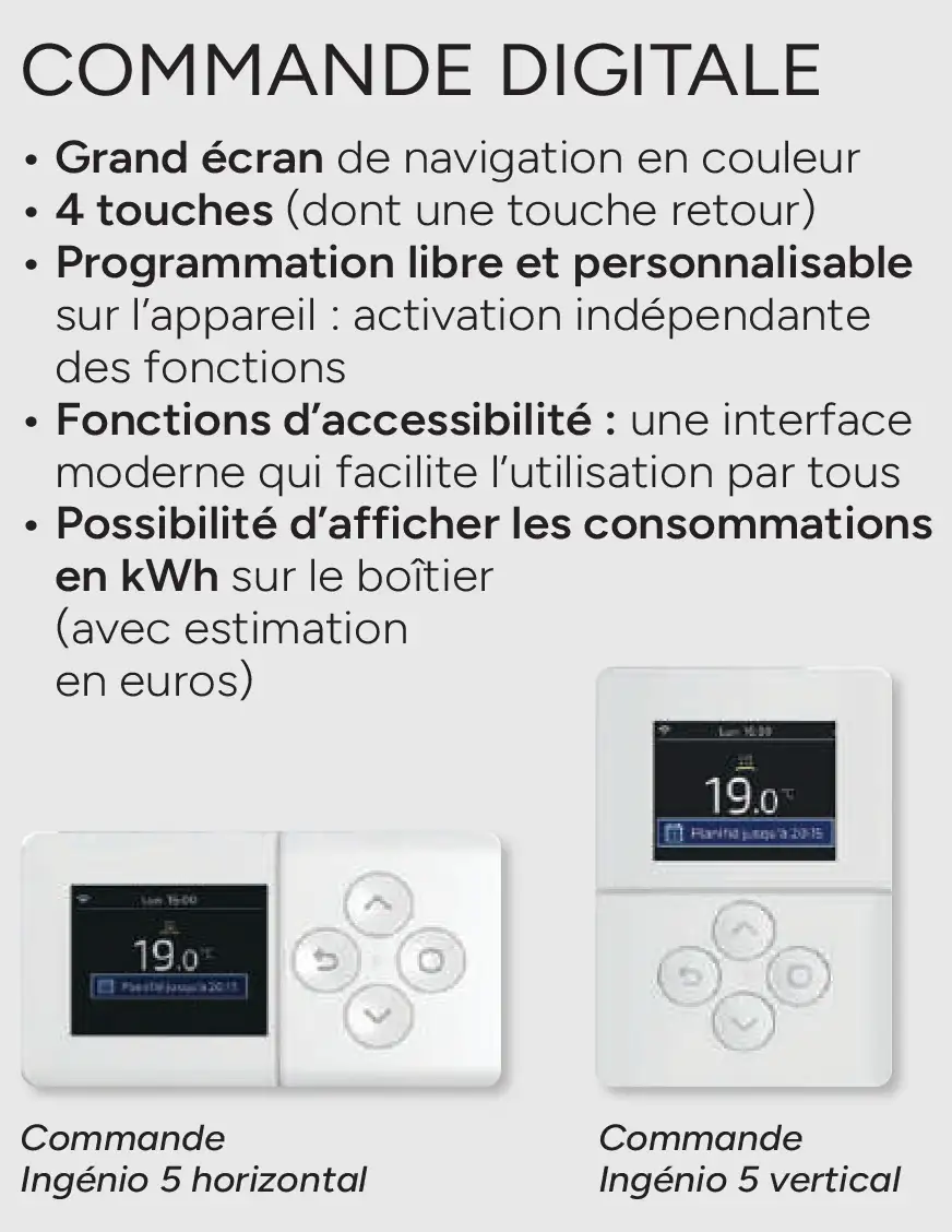 Boitier de commande radiateur thermor ingenio 5
