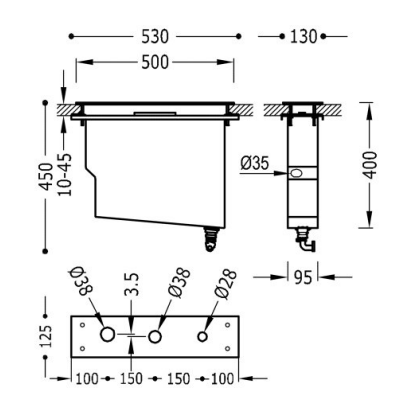 schéma technique kit réservoir baignoire